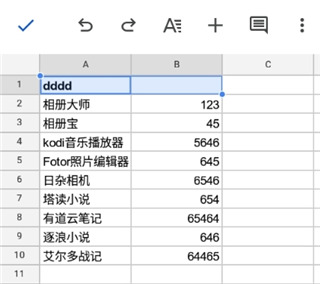 谷歌表格軟件