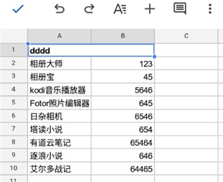 谷歌表格軟件