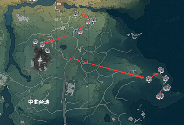 鳴潮紅針晶簇采摘路線