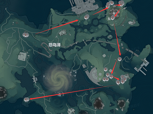 鳴潮紅針晶簇采摘路線