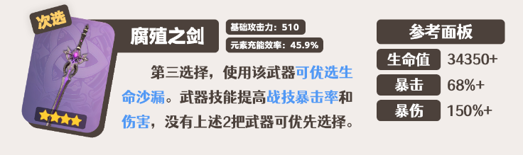 原神芙寧娜武器怎么選