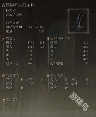 艾爾登法環(huán)黃金樹幽影古鐵隕石大劍配裝