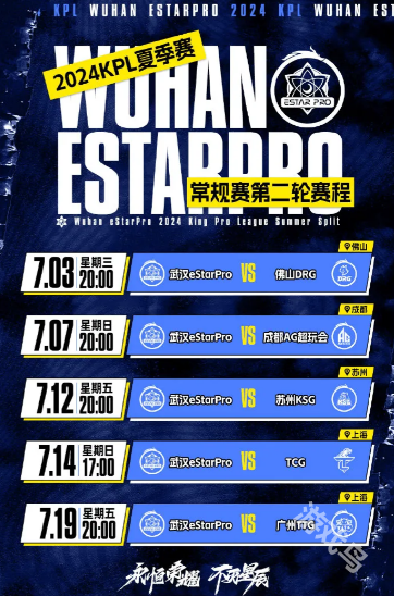 武漢eStarProKPL夏季賽第二輪賽程
