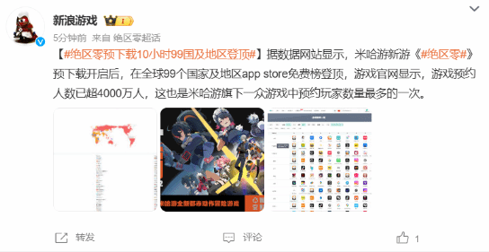 絕區(qū)零已登頂全球99個(gè)地區(qū)榜單預(yù)約人數(shù)再創(chuàng)新高
