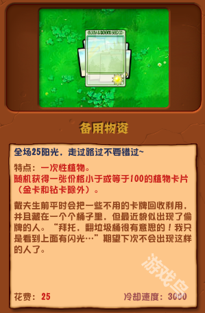 植物大戰(zhàn)僵尸雜交版?zhèn)溆梦镔Y圖鑒