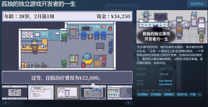 孤獨(dú)的獨(dú)立游戲開發(fā)者的一生上架Steam2024年內(nèi)發(fā)售