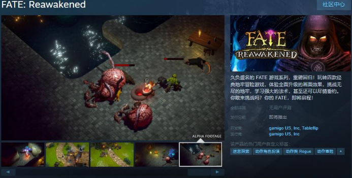 FATE Reawakened上線Steam頁面