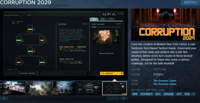 CORRUPTION 2029上線Steam頁面