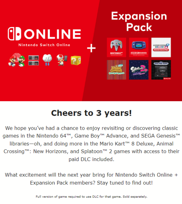 任天堂：敬請期待Switch Online擴展包會員2025年的驚喜內(nèi)容