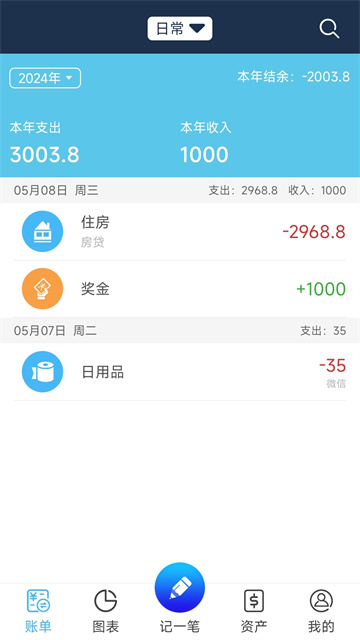簡易家庭記賬本