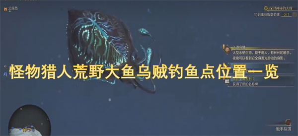 怪物獵人荒野大魚烏賊釣魚點(diǎn)位置一覽