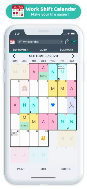 Work Shift Calendar