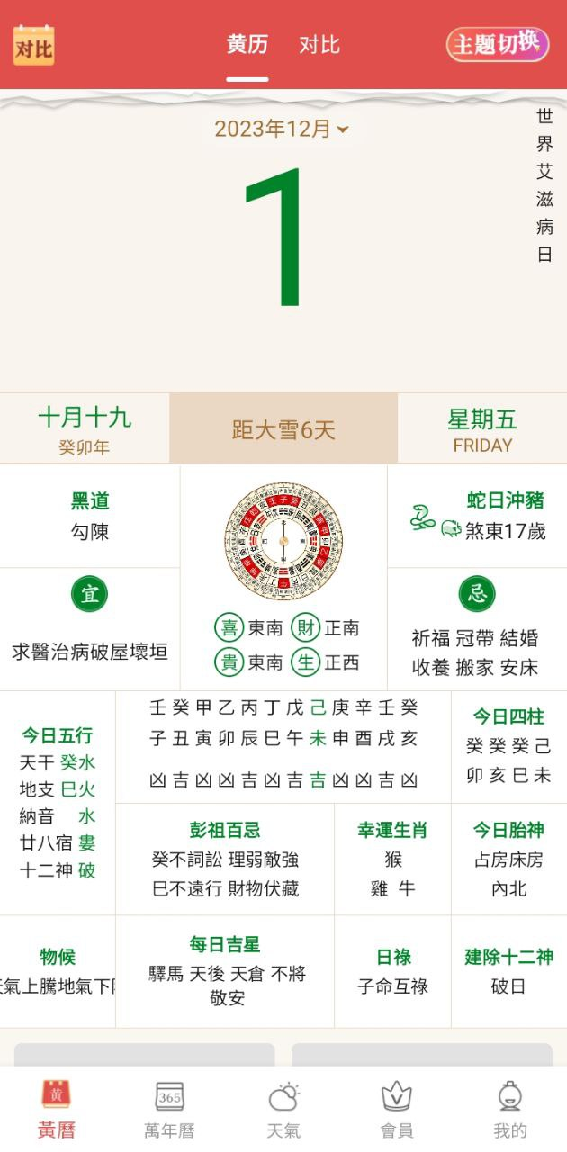 順歷老黃歷日歷
