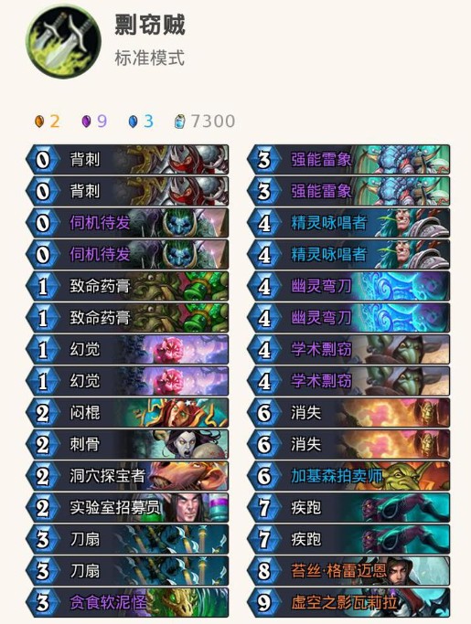 爐石傳說(shuō)拉斯塔哈剽竊賊卡組 主播板娘剽竊賊推薦