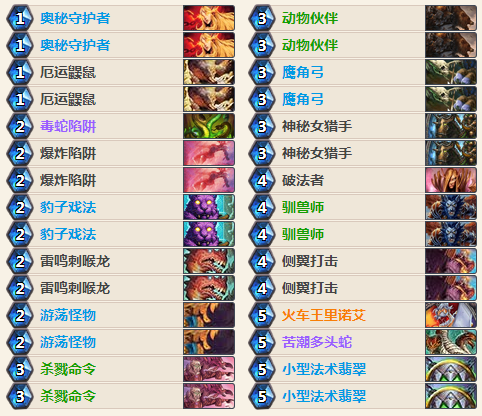 爐石傳說女巫森林2018奧秘獵卡組推薦