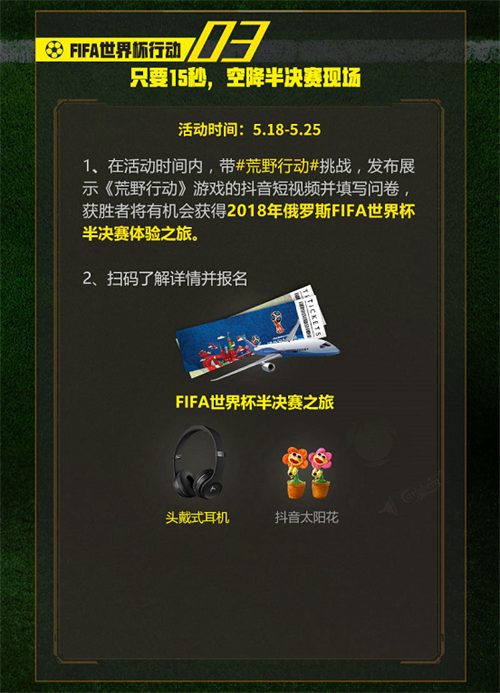 玩《荒野行動(dòng)》 贏FIFA世界杯半決賽體驗(yàn)之旅