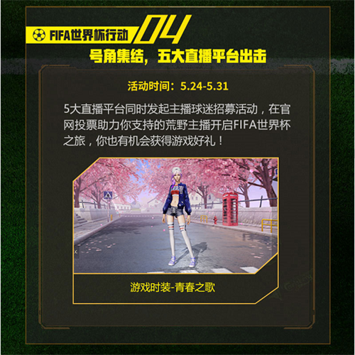 玩《荒野行動(dòng)》 贏FIFA世界杯半決賽體驗(yàn)之旅