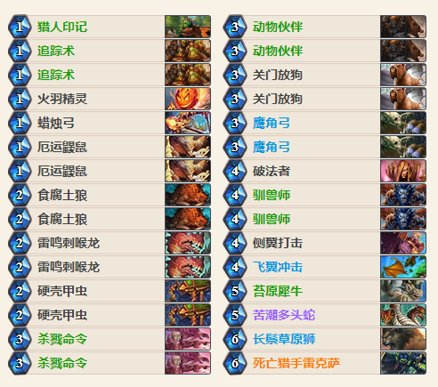 爐石傳說女巫森林中速獵卡組 2018最新中速獵卡組