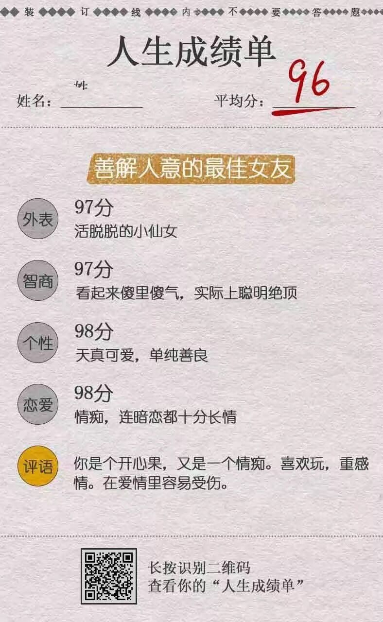 人生成績單測試H5安卓下載正版二維碼掃描進入端口截圖1