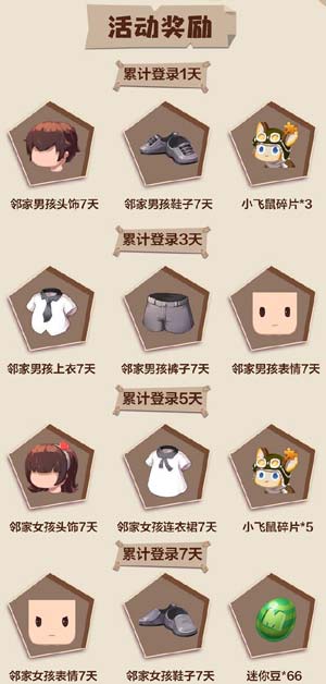 迷你世界簽到活動獎勵1