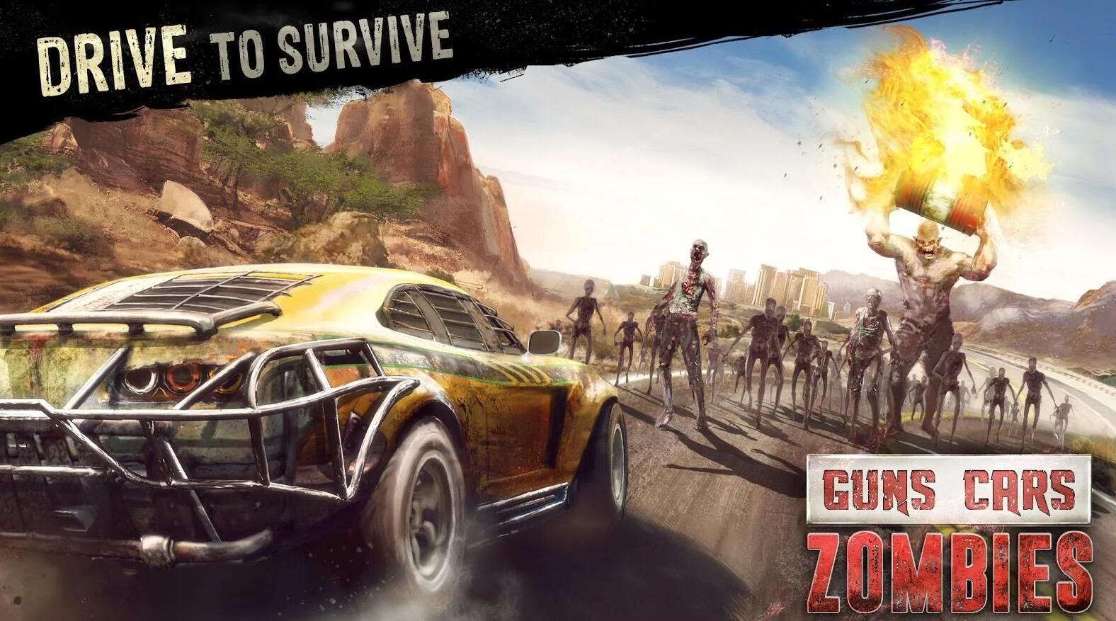 僵尸碾壓者中文漢化版游戲（Guns Cars and Zombies）截圖1