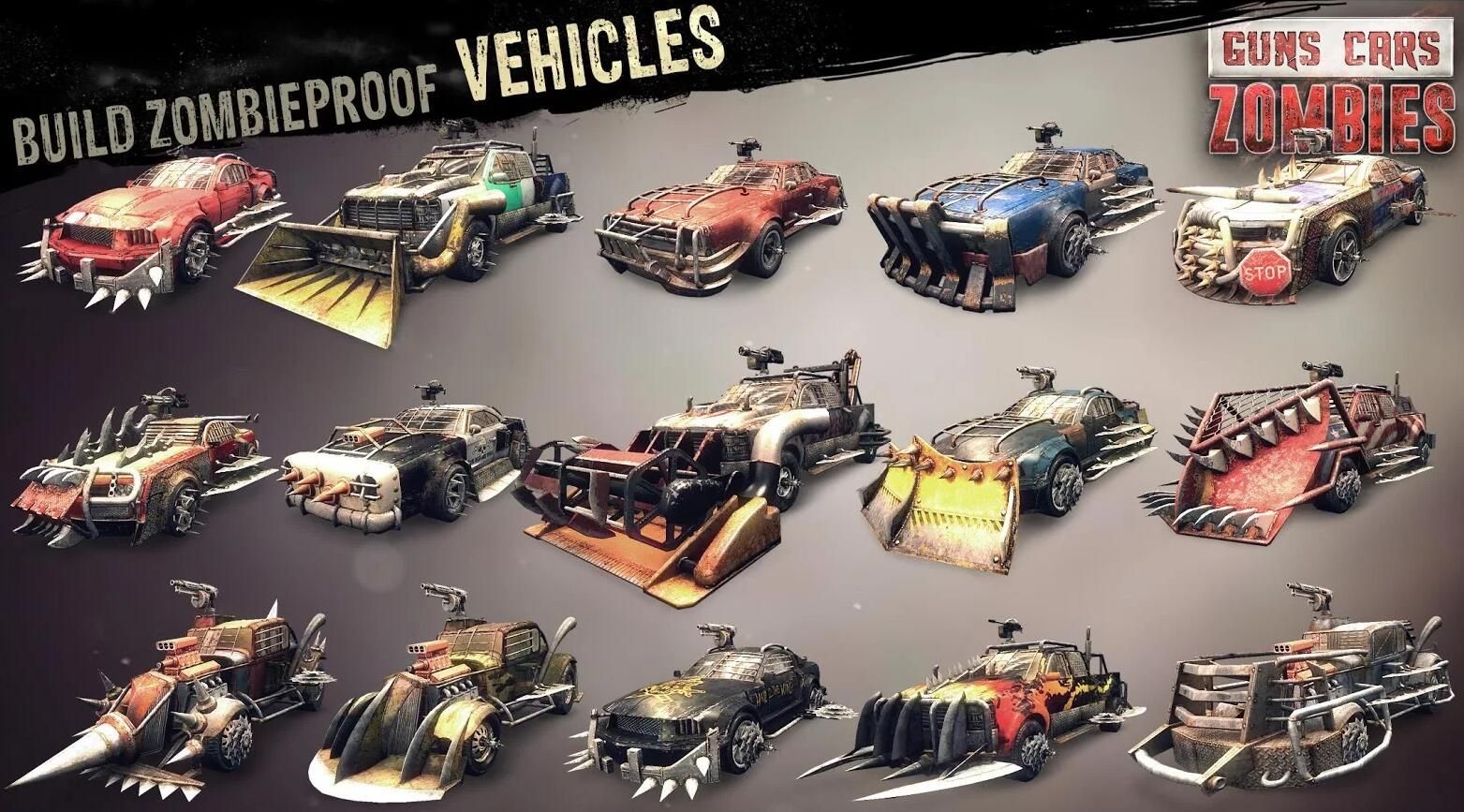 僵尸碾壓者中文漢化版游戲（Guns Cars and Zombies）截圖3