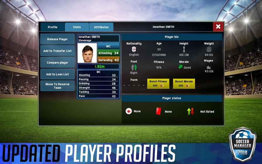 Soccer Manager 2018中文漢化最新版游戲截圖2