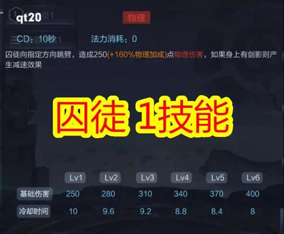 王者榮耀囚徒技能