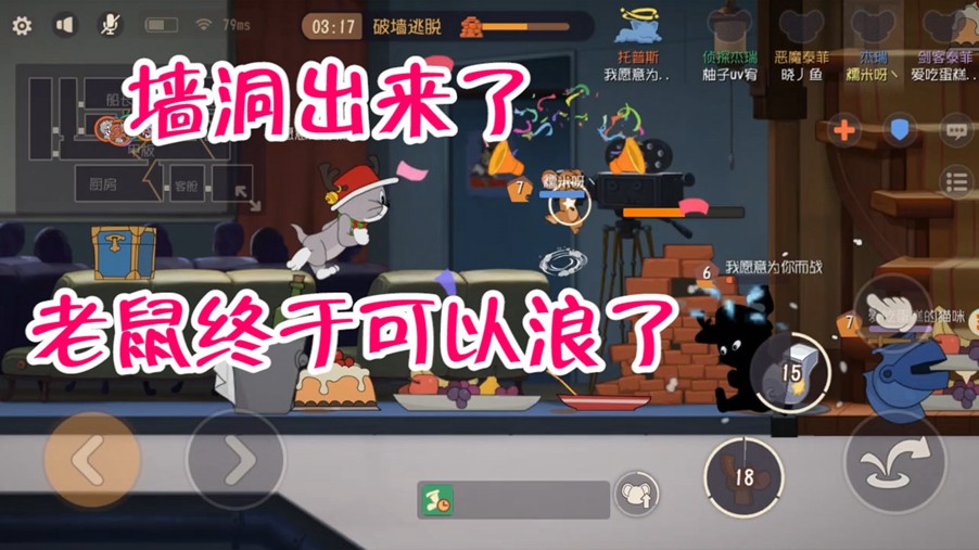 貓和老鼠：老鼠前期瘋狂被抓，墻洞前卻瘋狂溜貓，隱藏得真好！