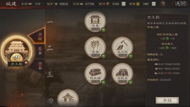三國志戰(zhàn)略版君王殿怎么升級(jí)？君王殿快速升級(jí)攻略