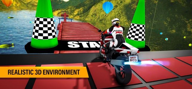瘋狂的越野自行車特技天空游戲2020最新版截圖1