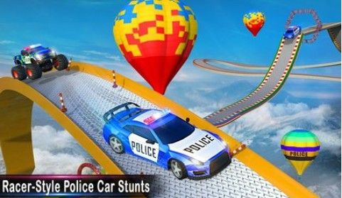 警察坡道汽車(chē)特技游戲坡道全完整版截圖1
