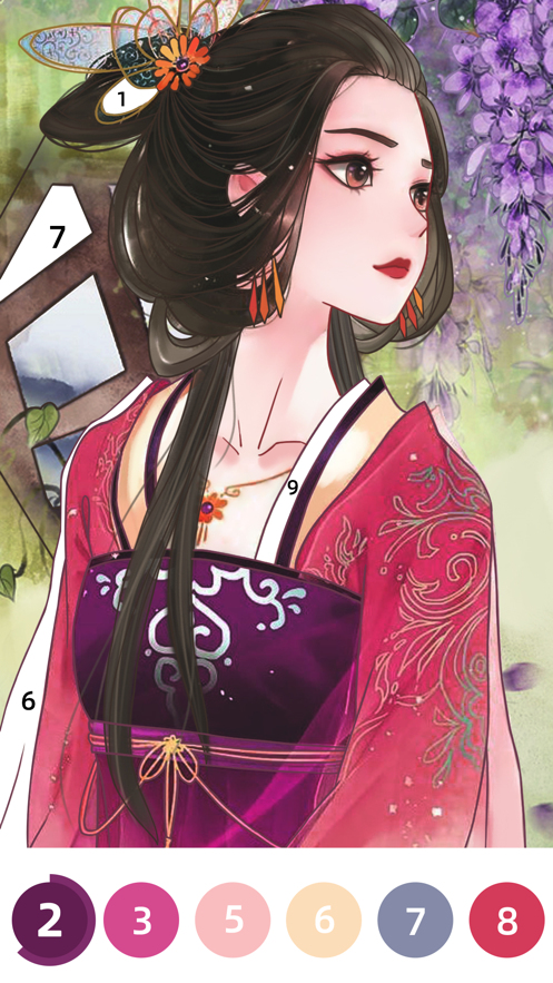 花花填色數(shù)字涂色游戲app截圖3