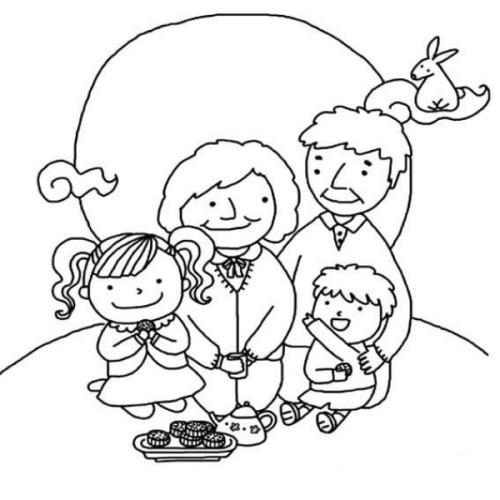 2020中秋國慶簡筆畫幼兒園作品大全模板截圖1
