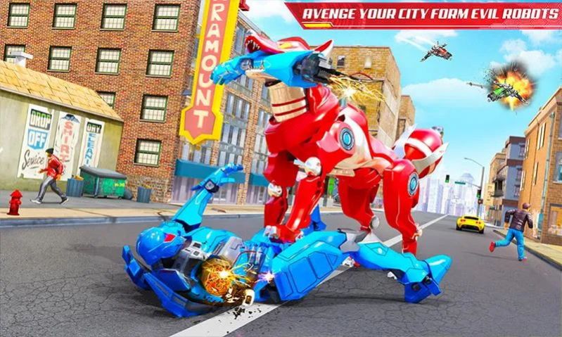 狐貍機(jī)器人城市戰(zhàn)爭(zhēng)游戲版（(Wild Fox Transform Bike Robot War)）截圖3