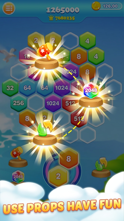 2048六邊形粉碎游戲版截圖3