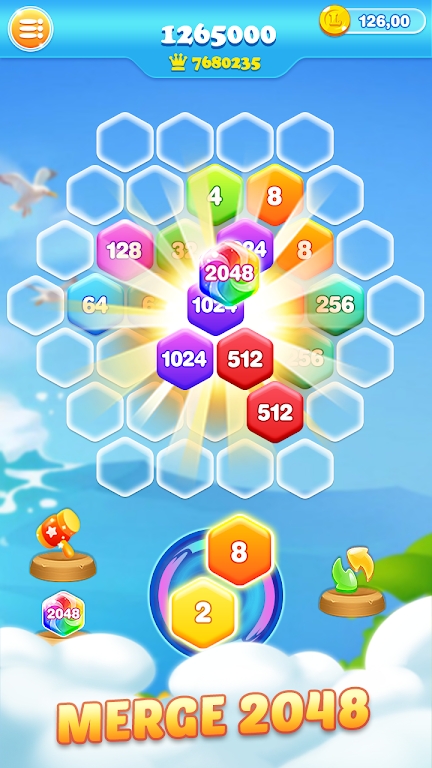 2048六邊形粉碎游戲版截圖4