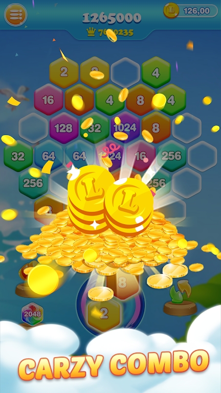 2048六邊形粉碎游戲版截圖2