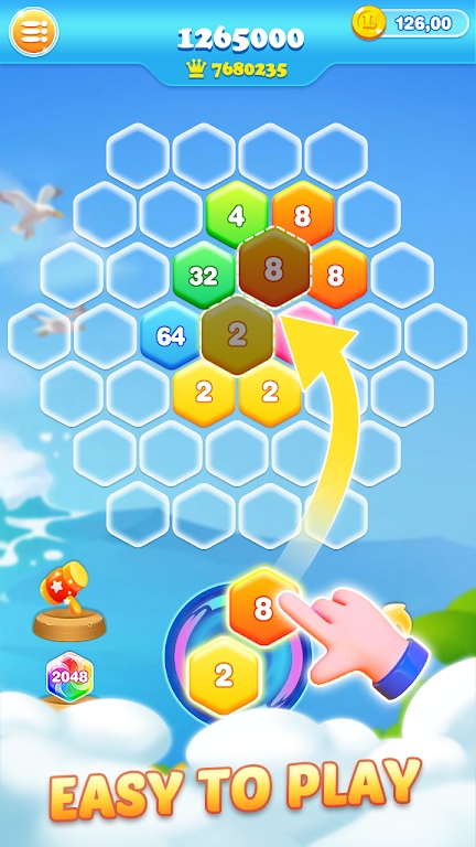 2048六邊形粉碎游戲版截圖1