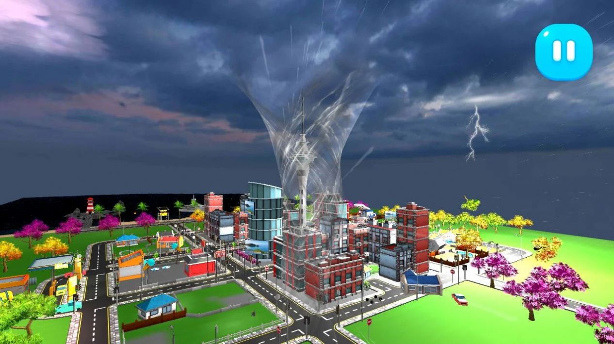 龍卷風(fēng)破壞城市游戲最新版(Tornado Rain and Thunder)截圖1