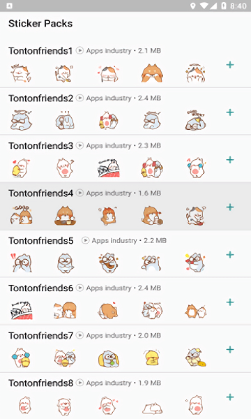 Animated Tonton friends Stickers動畫貼紙app下載截圖1