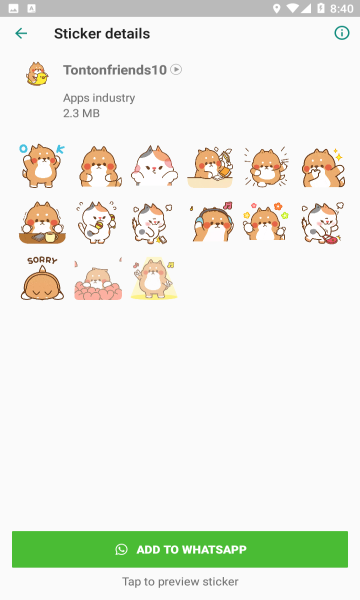 Animated Tonton friends Stickers動畫貼紙app下載截圖4