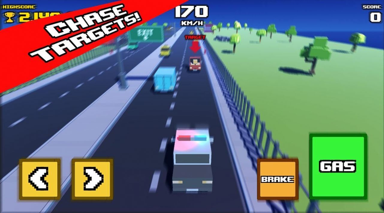 瘋狂之路警方追捕游戲版(Crazy Road: Police Chase)截圖3