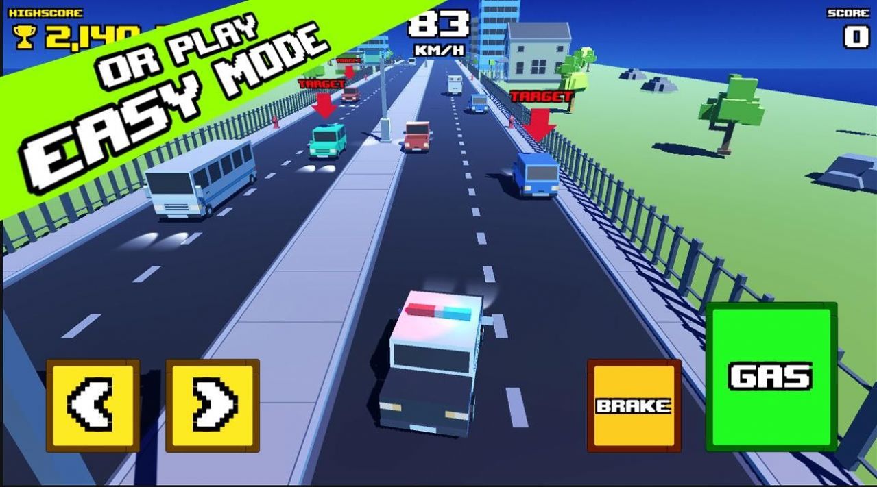 瘋狂之路警方追捕游戲版(Crazy Road: Police Chase)截圖2