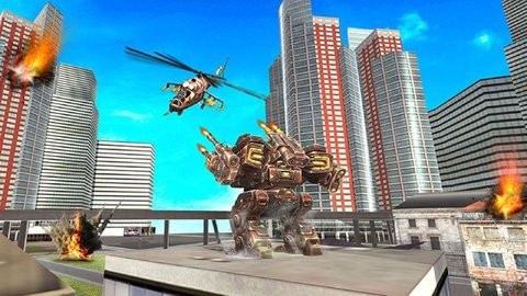 武裝直升機(jī)機(jī)器人模擬器游戲手機(jī)版截圖5