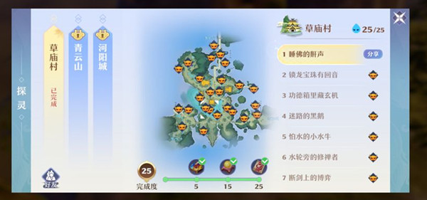 夢幻新誅仙探靈位置大全：草廟村探靈25個(gè)位置一覽