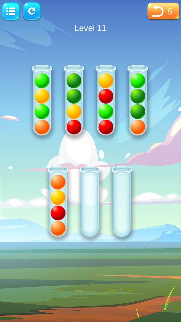 顏色水排序小游戲手機版截圖2