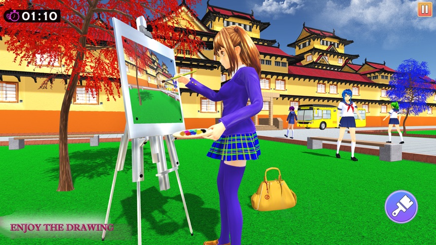 動漫女孩生活高中3D游戲蘋果版最新版截圖5
