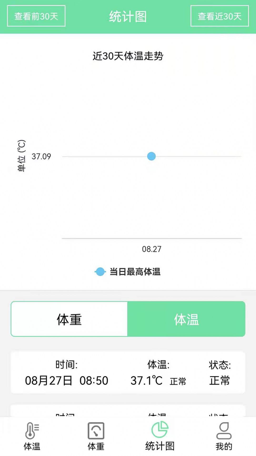 體溫體重記錄表app手機(jī)版截圖1