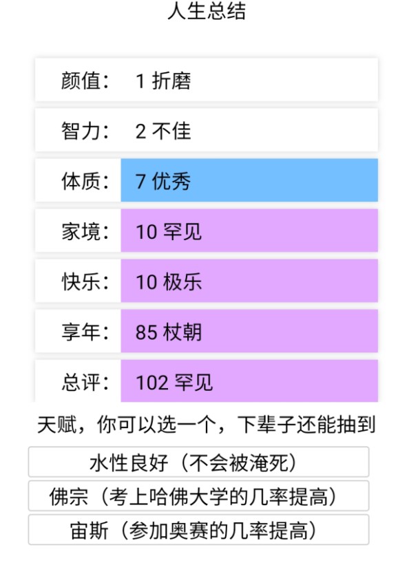 超级人生重开模拟器游戏版截图1: